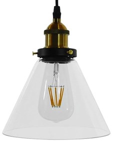 Φωτιστικό Οροφής Cone 01169 Bronze GloboStar Glass