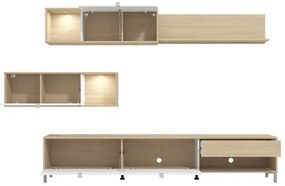 Σύνθετο σαλονιού CAMBRIDGE σε Λευκό - Oak 234x40x176εκ. 234x40x176 εκ.