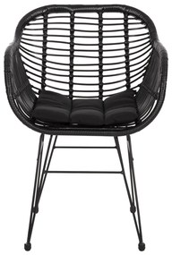 Καρέκλα Πολυθρόνα ALLEGRA C5450.32 Μεταλλική με Μαύρο Wicker &amp; Μαξιλάρι 58x59x82Υεκ. 58x59x82 εκ.