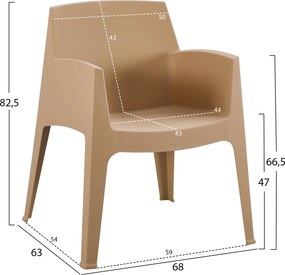 ΠΟΛΥΘΡΟΝΑ ΠΟΛΥΠΡΟΠΥΛΕΝΙΟΥ SLEEK HM6370.03 ΚΑΠΟΥΤΣΙΝΟ 68x63x82,5Υεκ.
