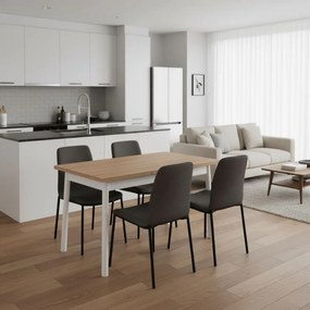 Τραπέζι Jemmy Megapap επεκτεινόμενο χρώμα φυσικό - λευκό 120/153x75x77εκ.