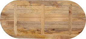 vidaXL Επιφάνεια Τραπεζιού Οβάλ 100x40x2,5 εκ. Μασίφ Ξύλο Μάνγκο