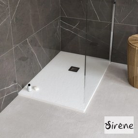 Sirene Slate 90x120 S12090 Λευκό Ματ - Παραλληλόγραμμη ντουζιέρα μαρμάρινη