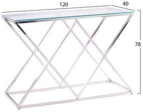 ΚΟΝΣΟΛΑ HOLLAND  ΜΕ ΓΥΑΛΙ ΚΑΙ ΒΑΣΗ ΧΡΩΜΙΟΥ 120X40Χ78 EK.