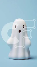 Intra Συλλεκτικό Ξύλινο Παζλ Plywood 4mm - Happy Ghost Toy σε μπλε φόντο Σε Ξύλινο Κουτί - Διαστάσεις Puzzle: 10x10 cm – 25 κομμάτια