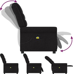 vidaXL Πολυθρόνα Μασάζ Ανακλινόμενη Μαύρη Υφασμάτινη