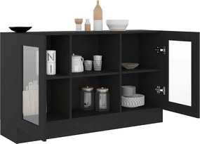 vidaXL Βιτρίνα Μαύρη 120 x 30,5 x 70 εκ. από Επεξ. Ξύλο