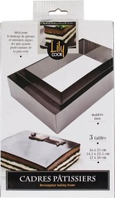 ΤΣΈΡΚΙΑ ΨΗΣΊΜΑΤΟΣ CADRE PATISSIER RECTANGLE 3 TAILLES M12 KP5349