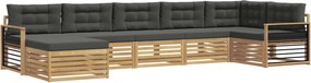vidaXL Σειρά Καναπέ Εξωτερικού με μαξιλάρι 7 pcs Άσπρο και Ανθρακί