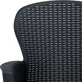 vidaXL Σετ Επίπλων Bistro 3 τεμ. Ανθρακί με Όψη Ρατάν Πλαστικό