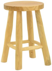 Σκαμπό Sega pakoworld teak ξύλο σε φυσική απόχρωση Φ30x45εκ