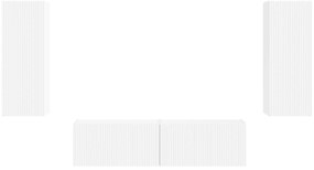 vidaXL Σετ επίπλου τηλεόρασης Επιτοίχιο 2 pcs Λευκό Επεξεργασμένο ξύλο