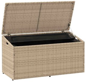 vidaXL Box αποθήκευσης κήπου Μπεζ 110x50x58 cm Poly Rattan