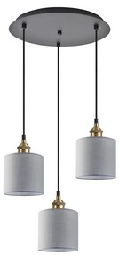 SE21-BR-10-3BL-SH2  MAGNUM BRONZE Grey Shade Pendant+