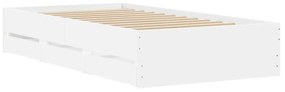 Πλαίσιο Κρεβατιού με Συρτάρια Λευκό 100x200 εκ Επεξεργ. Ξύλο - Λευκό