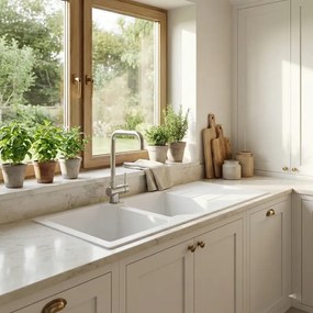 Sanitec Ultra Granite 800 (116x50) - Γρανιτένιος νεροχύτης - Ocra