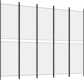vidaXL Διαχωριστικό Δωματίου με 5 Πάνελ Λευκό 250x200 εκ. από Ύφασμα
