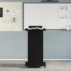vidaXL ΕΔΡΑΝΟ ΜΕ ΡΟΔΕΣ Μαύρο Επεξεργασμένο Ξύλο