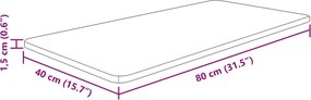 vidaXL Πάγκος Μπάνιου Σκ. Καφέ 80x40x1,5 εκ. Επεξ. Μασίφ Ξύλο