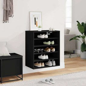 vidaXL Παπουτσοθήκη Μαύρη 60 x 35 x 70 εκ. από Επεξ. Ξύλο