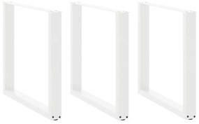 vidaXL Πόδια Τραπεζαρίας σε Σχήμα U 3 τεμ. Λευκά 90x(72-73) εκ. Ατσάλι