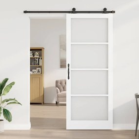 vidaXL Συρόμενη Πόρτα ORKDAL Λευκό και Μαύρο 93 x 232 εκ.