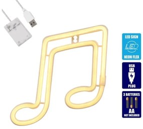 Διακοσμητικό Φωτιστικό Neon Led Θερμό Λευκό Note 78568 Globostar-78568-Κίτρινο 78568