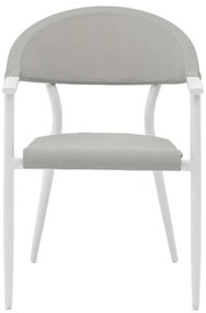 Καρέκλα - Πολυθρόνα Pino αλουμίνιο λευκό-textilene γκρι 56x62x77 εκ.