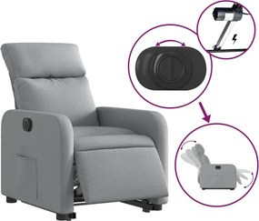 vidaXL Πολυθρόνα Ηλεκ. Ανακλινόμενη Ανύψωση Αν. Γκρι Υφασμάτινη