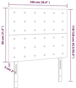 vidaXL Κεφαλάρι Κρεβατιού LED Taupe 100x5x118/128 εκ. Υφασμάτινο