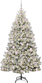 vidaXL Τεχνητό Χριστουγεννιάτικο Δέντρο Πράσινο και Λευκό 180 cm