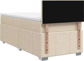 vidaXL Κρεβάτι box spring με στρώμα Κρεμ 80 x 200 cm Ύφασμα