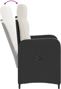 vidaXL Σετ Εξωτερικής Τραπέζης 3 pcs Μαύρο και Κρεμ Λευκό