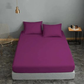 Σεντόνι Μεμονωμένο Polycotton Μονό Με Λάστιχο 120x200+20εκ. Mauve