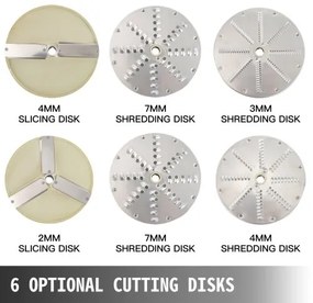 Vegetable Cutter Commercial Food Processor 6 Cutting Disks Vegetable Processor