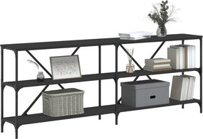 vidaXL Τραπέζι Κονσόλα Μαύρο 200 x 30 x 75 εκ. Επεξεργ. Ξύλο/Σίδηρος
