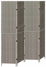 vidaXL Διαχωριστικό Δωματίου Γκρι 195 x 180 εκ. συνθετικό ρατάν
