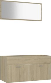 vidaXL Σετ Επίπλων Μπάνιου 2 Τεμαχίων Sonoma Δρυς από Επεξ. Ξύλο