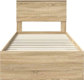 vidaXL Σκελετός Κρεβατιού Sonoma Δρυς 90 x 190 cm Επεξεργασμένο Ξύλο
