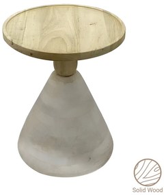 Βοηθητικό τραπέζι Spello Inart φυσικό μασίφ mango ξύλο Φ38x46εκ Model: 297-000010
