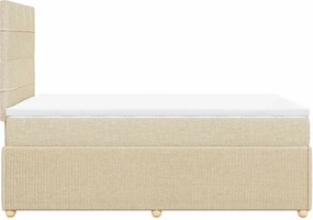 vidaXL Κρεβάτι Boxspring με Στρώμα Κρεμ 120x190 εκ. Υφασμάτινο