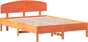 vidaXL Σκελετός Κρεβ. Χωρίς Στρώμα Καφέ Κεριού 150x200 εκ Μασίφ Πεύκο