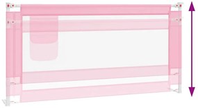 vidaXL Μπάρα Κρεβατιού Προστατευτική Ροζ 180 x 25 εκ. Υφασμάτινη