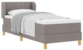 vidaXL Κρεβάτι με Ελατήρια και Στρώμα Κρεμ 90x200 εκ Υφασμα Taupe