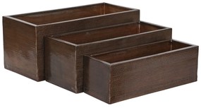 Σετ ζαρντινιέρων Home ESPRIT Χρυσό Αλουμίνιο 100 x 43 x 40 cm