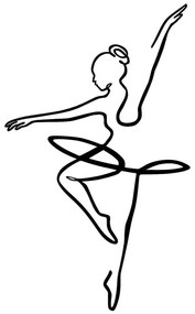 Διακοσμητικό Τοίχου Ballerina 891TNL1973 70x0,15x42cm Black Wallity Μέταλλο