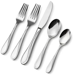 VEVOR 30-Piece Silverware Set Stainless Steel Cutlery Flatware Utensils for 6