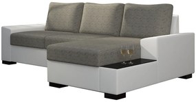 Γωνιακός καναπές Nero-Δεξιά-Λευκό - Γκρι