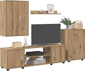 vidaXL Σετ επίπλου τηλεόρασης 4 pcs Artisan Oak Επεξεργασμένο ξύλο