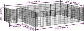 vidaXL Σπιτάκι Σκύλου Ασημί 15,73 μ² Ατσάλινο